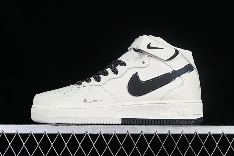 All categories Nk Air Force 1 Air Force series Nk Air Force 1 Mid Air Force mid-top Nk Air Force 1'07 Mid Beige and black two-color bottom Starry Air Force One mid-top casual sneakers XL0236-236